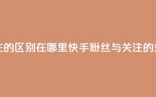快手粉丝和关注的区别在哪里 - 快手粉丝与关注的差异解析~