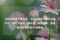 小红书业务下单平台，小红书业务下单平台是什么，小红书业务下单平台，轻松购物，享受生活亿乐社区SUP货源站