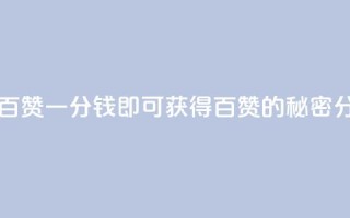 ks一分钱一百赞 - 一分钱即可获得百赞的秘密分享~