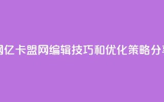亿卡盟网 - 亿卡盟网：SEO编辑技巧和优化策略分享~