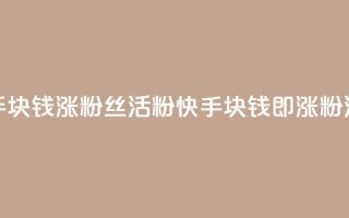 快手1块钱涨10000粉丝活粉(快手1块钱即涨10000粉活粉)