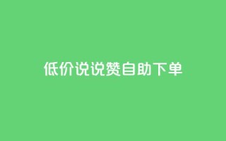 低价说说赞自助下单 - 经济实惠的自助下单说说赞平台推荐！