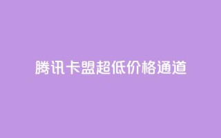 腾讯QQ卡盟超低价格通道