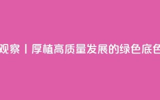 时政微观察丨厚植高质量发展的绿色底色