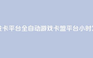 游戏卡盟24小时自动发卡平台 - 全自动游戏卡盟平台 24小时发卡服务体验~