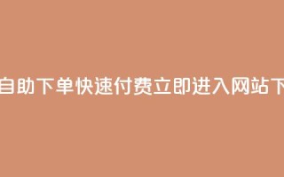 免费自助下单，快速付费，立即进入网站
