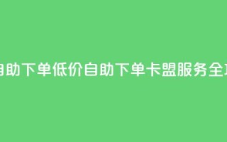 卡盟低价自助下单 - 低价自助下单卡盟服务全攻略。