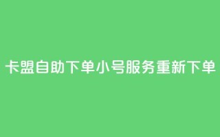 卡盟自助下单小号服务重新下单