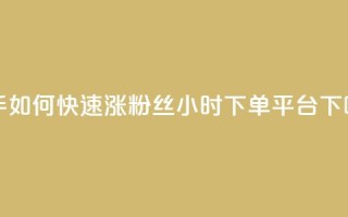 快手如何快速涨粉丝1000 - dy24小时下单平台ks