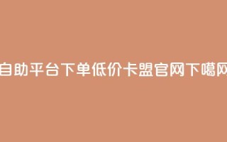 qq自助平台下单 - 低价卡盟官网