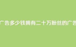 二十万粉丝接一条广告多少钱 - 拥有二十万粉丝的广告收入是多少~