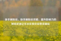 快手刷粉丝，快手刷粉丝攻略，提升影响力的秘密武器亿乐社区低价自营货源站