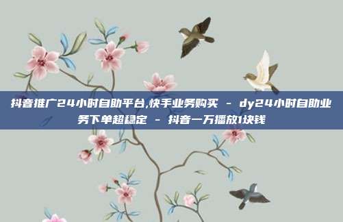抖音推广24小时自助平台,快手业务购买 - dy24小时自助业务下单超稳定 抖音一万播放1块钱  第1张