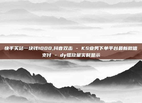 快手买站一块钱1000,抖音双击 - KS业务下单平台最新微信支付 dy播放量实时显示  第1张