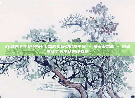 dy业务下单24小时,卡盟影视会员批发平台 - 拼多多帮砍 拼多多除了元宝钻石还有啥  第1张