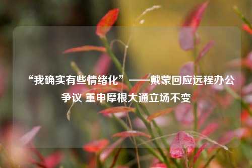 “我确实有些情绪化”——戴蒙回应远程办公争议 重申摩根大通立场不变  第1张
