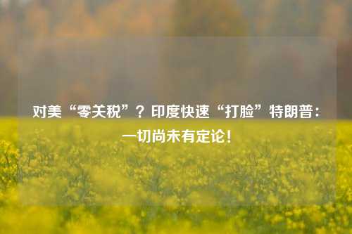 对美“零关税”？印度快速“打脸	”特朗普：一切尚未有定论！  第1张