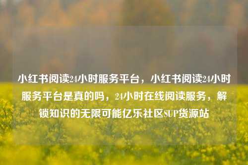 小红书阅读24小时服务平台	，小红书阅读24小时服务平台是真的吗，24小时在线阅读服务，解锁知识的无限可能亿乐社区SUP货源站  第1张