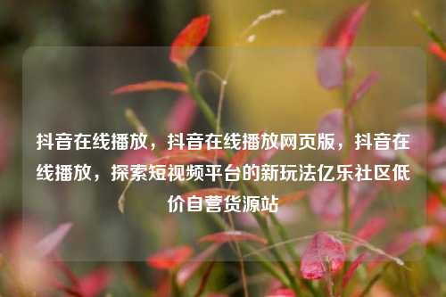 抖音在线播放，抖音在线播放网页版，抖音在线播放	，探索短视频平台的新玩法亿乐社区低价自营货源站  第1张