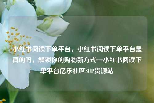 小红书阅读下单平台，小红书阅读下单平台是真的吗，解锁你的购物新方式—小红书阅读下单平台亿乐社区SUP货源站  第1张