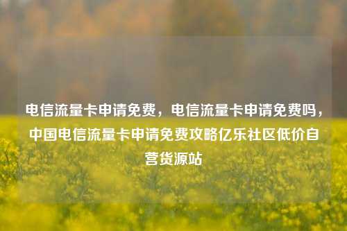 电信流量卡申请免费	，电信流量卡申请免费吗，中国电信流量卡申请免费攻略亿乐社区低价自营货源站  第1张