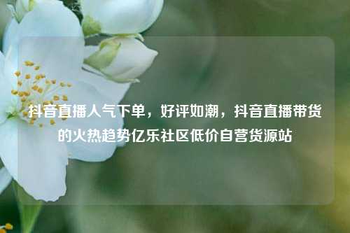 抖音直播人气下单，好评如潮，抖音直播带货的火热趋势亿乐社区低价自营货源站  第1张