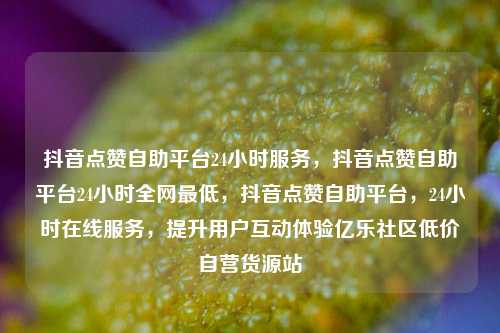 抖音点赞自助平台24小时服务，抖音点赞自助平台24小时全网最低，抖音点赞自助平台，24小时在线服务，提升用户互动体验亿乐社区低价自营货源站  第1张