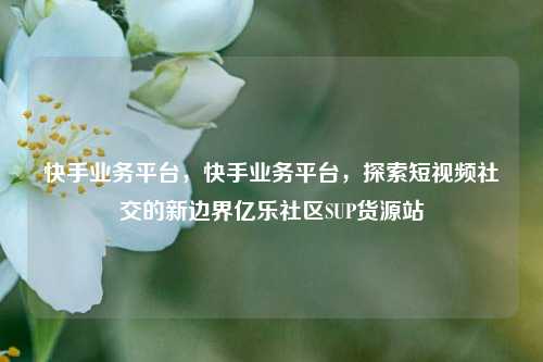 快手业务平台，快手业务平台，探索短视频社交的新边界亿乐社区SUP货源站  第1张