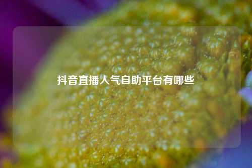 抖音直播人气自助平台有哪些  第1张