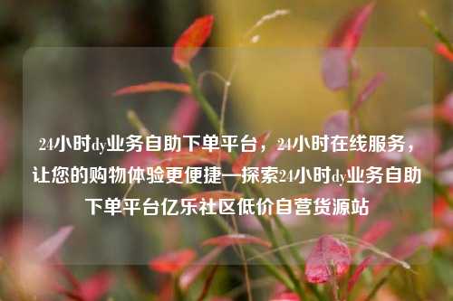 24小时dy业务自助下单平台，24小时在线服务	，让您的购物体验更便捷—探索24小时dy业务自助下单平台亿乐社区低价自营货源站  第1张