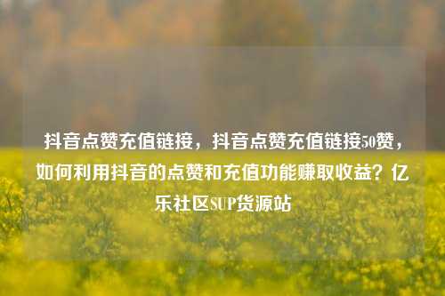 抖音点赞充值链接，抖音点赞充值链接50赞	，如何利用抖音的点赞和充值功能赚取收益？亿乐社区SUP货源站  第1张
