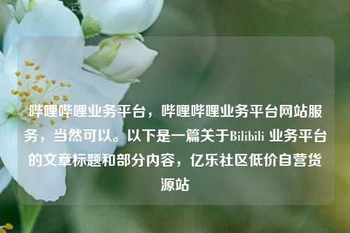 哔哩哔哩业务平台，哔哩哔哩业务平台网站服务，当然可以。以下是一篇关于Bilibili 业务平台的文章标题和部分内容	，亿乐社区低价自营货源站  第1张
