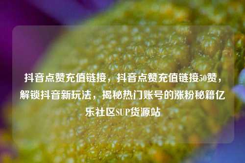 抖音点赞充值链接，抖音点赞充值链接50赞，解锁抖音新玩法	，揭秘热门账号的涨粉秘籍亿乐社区SUP货源站  第1张