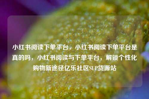 小红书阅读下单平台	，小红书阅读下单平台是真的吗，小红书阅读与下单平台，解锁个性化购物新途径亿乐社区SUP货源站  第1张
