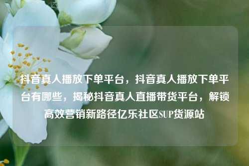 抖音真人播放下单平台，抖音真人播放下单平台有哪些	，揭秘抖音真人直播带货平台，解锁高效营销新路径亿乐社区SUP货源站  第1张
