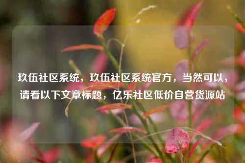 玖伍社区系统，玖伍社区系统官方，当然可以	，请看以下文章标题，亿乐社区低价自营货源站  第1张
