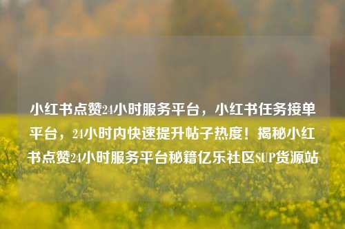 小红书点赞24小时服务平台	，小红书任务接单平台，24小时内快速提升帖子热度！揭秘小红书点赞24小时服务平台秘籍亿乐社区SUP货源站  第1张