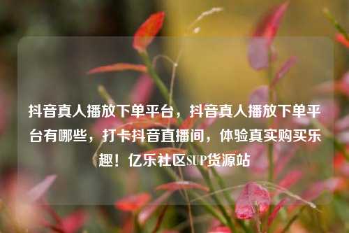 抖音真人播放下单平台，抖音真人播放下单平台有哪些	，打卡抖音直播间，体验真实购买乐趣！亿乐社区SUP货源站  第1张