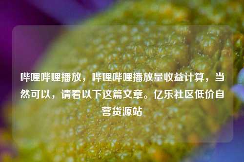 哔哩哔哩播放	，哔哩哔哩播放量收益计算，当然可以，请看以下这篇文章	。亿乐社区低价自营货源站  第1张