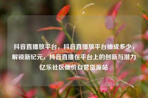 抖音直播放平台，抖音直播放平台抽成多少	，解锁新纪元，抖音直播在平台上的创新与潜力亿乐社区低价自营货源站  第1张